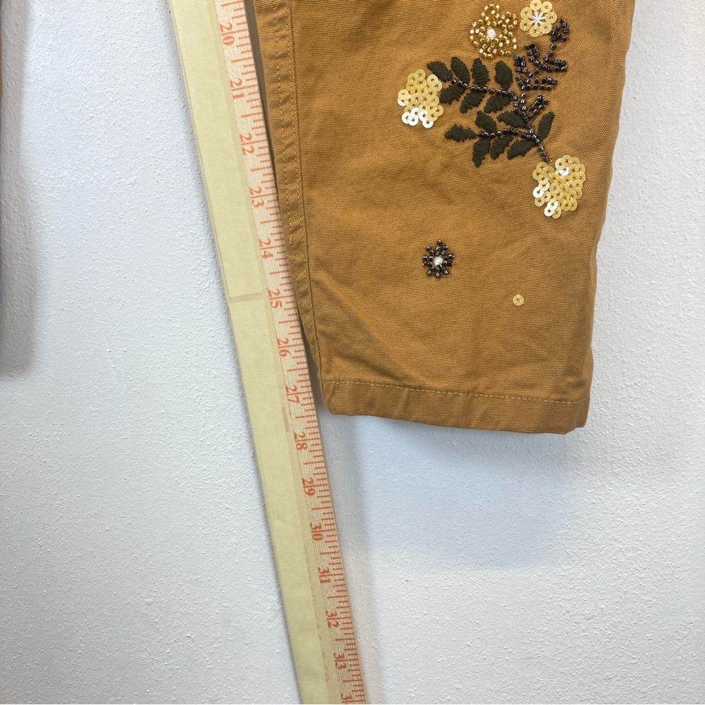 Anthropologie Pilcro  Wanderer Mid Rise Relaxed Leg Pants 34 Applique Edition - Picture 7 of 16